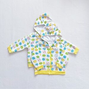 FZ Frendz Cute Monster Print Baby Toddler Zip-Up Hoodie Jacket 2-Pc Set Size 74